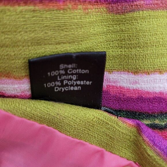 Ann Taylor Skirt Womens 6 Cotton Dopamine Vivid Rainbow Striped Mini Pencil - Picture 6 of 6